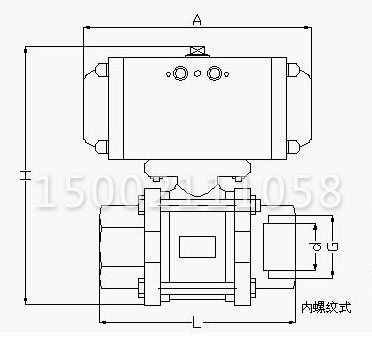 Q611F氣動三片式球閥結(jié)構(gòu)圖 Q611F氣動三片式球閥結(jié)構(gòu)圖