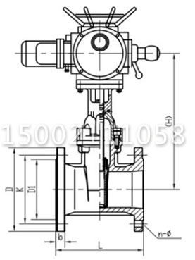 Z945X電動暗桿閘閥結(jié)構(gòu)圖 Z945X電動暗桿閘閥結(jié)構(gòu)圖