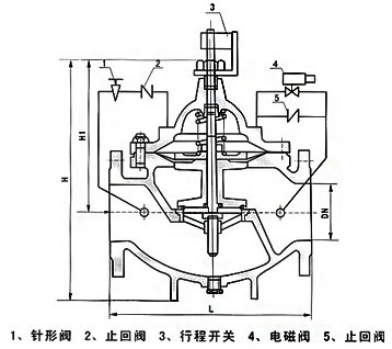 400X流量控制閥結構尺寸 500X水泵控制閥結構尺寸