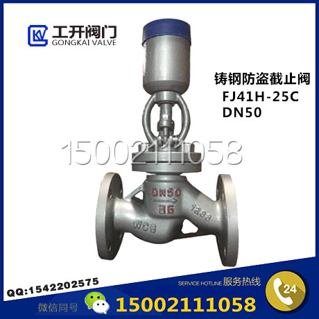 鑄鋼防盜截止閥-FJ41H-25C-防盜截止閥-防盜法蘭截止閥-帶鎖防盜截止閥